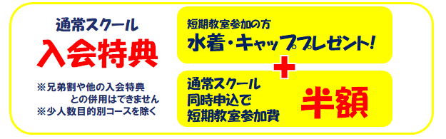 アクパス浜松短期水泳教室入会特典